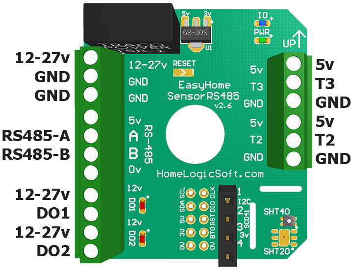 Датчик температуры и влажности RS-485 TRH